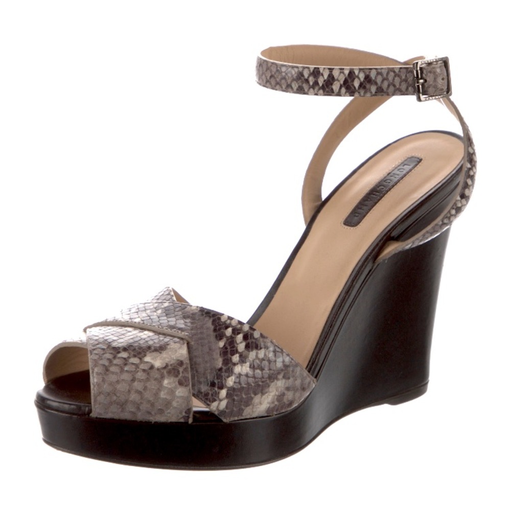 Longchamp Leather Wedge Sandals - size 37